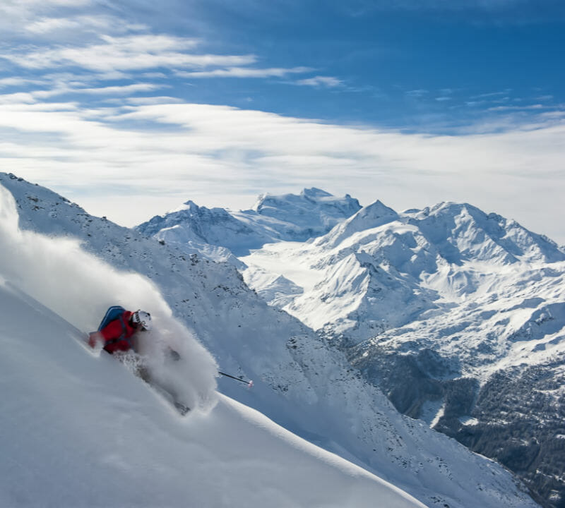 Powder skier- Grand Combin Glacier -Verbier, Switzerland