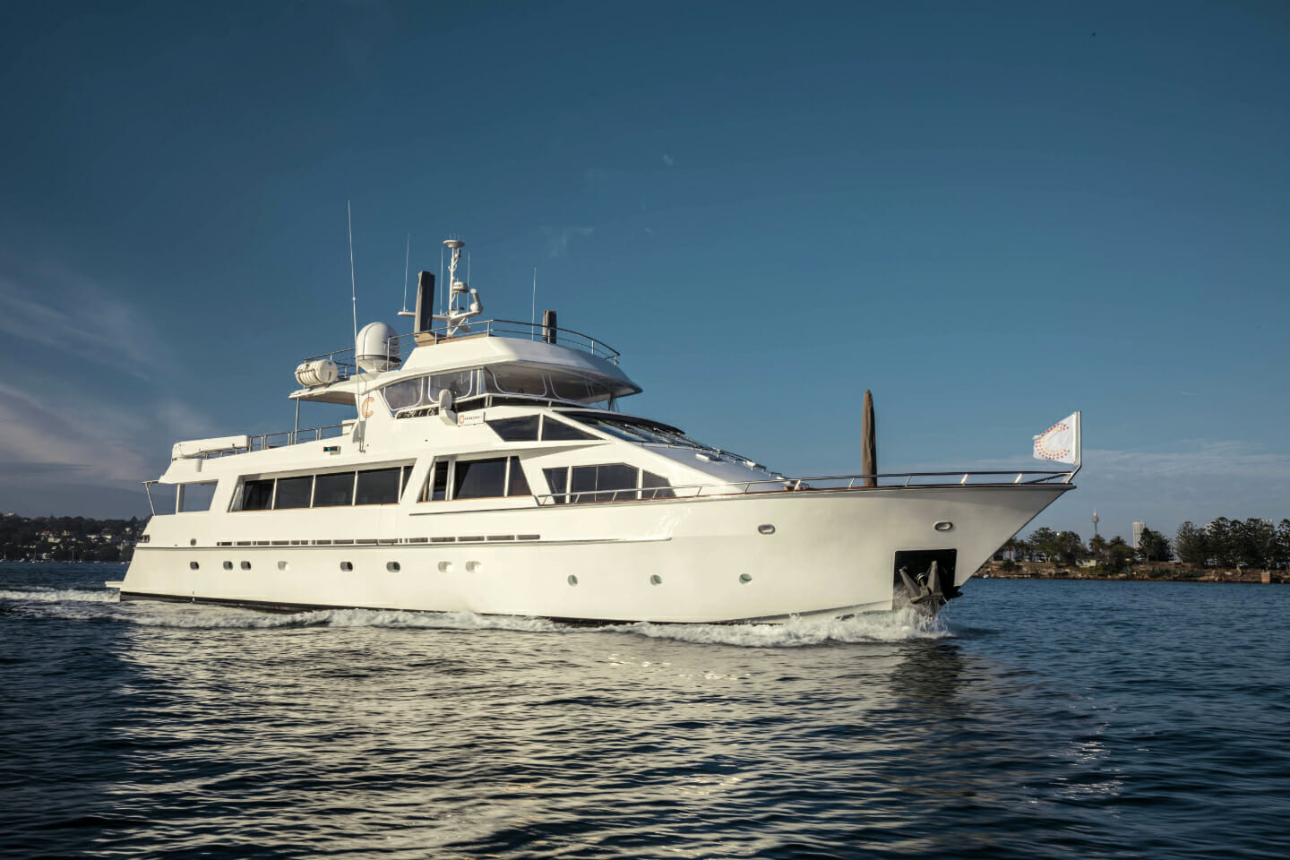 M/Y Corroboree crusing Sydney Harbour Australia