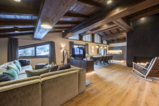 Open plan living dining and kitchen space at Nidus Penthouse in Lech