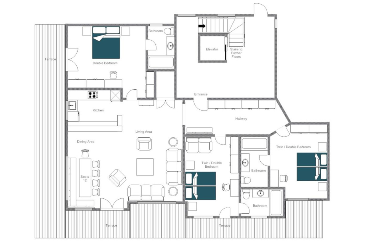 Floor plan of Apartment Alexandra in St Anton