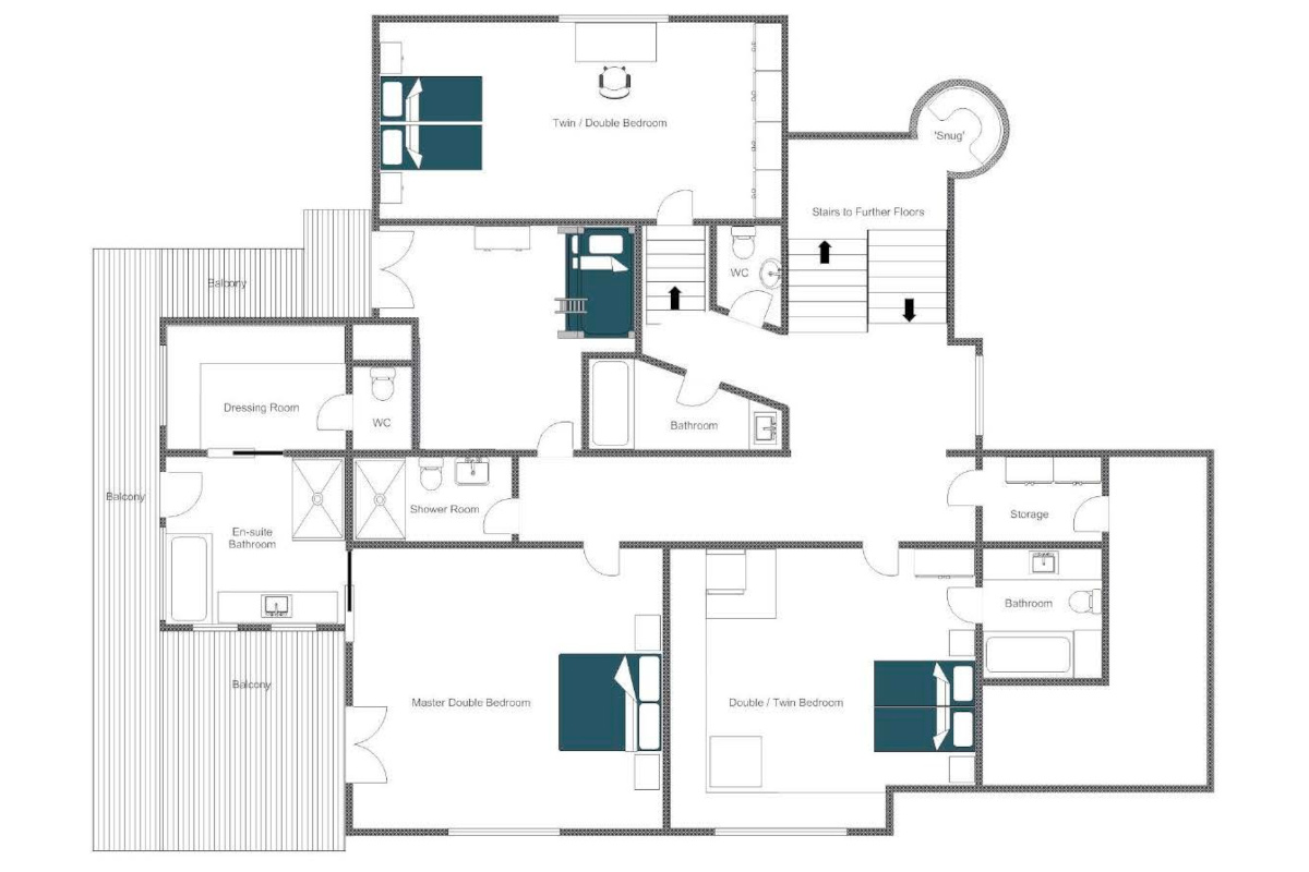 Chalet Maria Schnee St Anton floor plan first floor