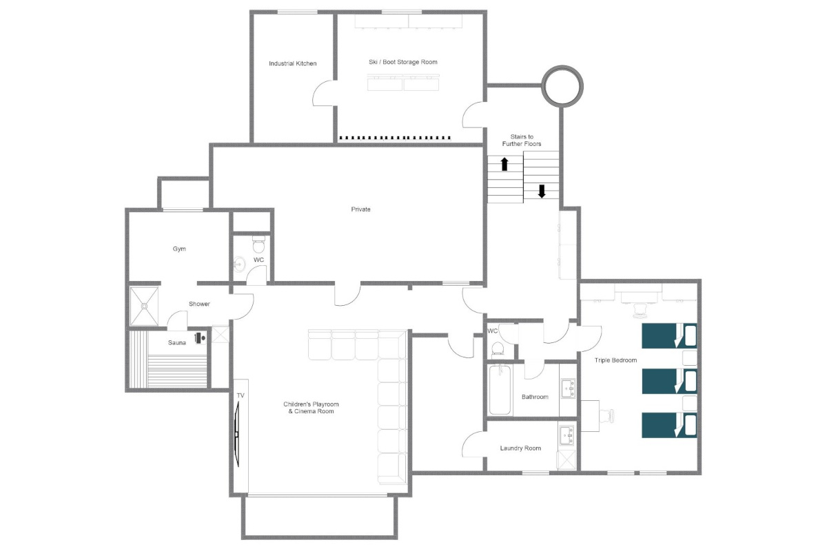 Chalet Maria Schnee St Anton floor plan lower ground floor