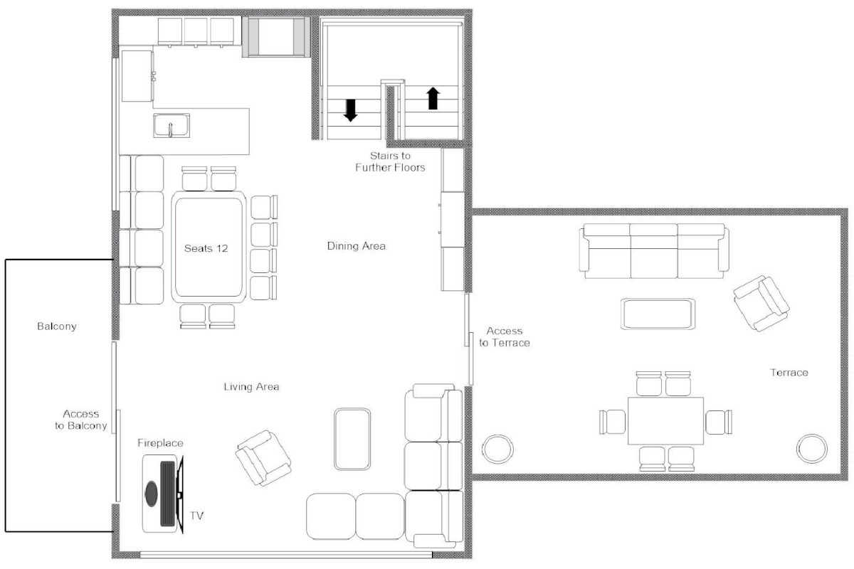 Villa Villekulla St Anton floor plan of first floor
