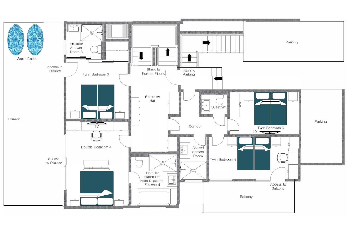 Villa Villekulla St Anton floor plan of ground floor