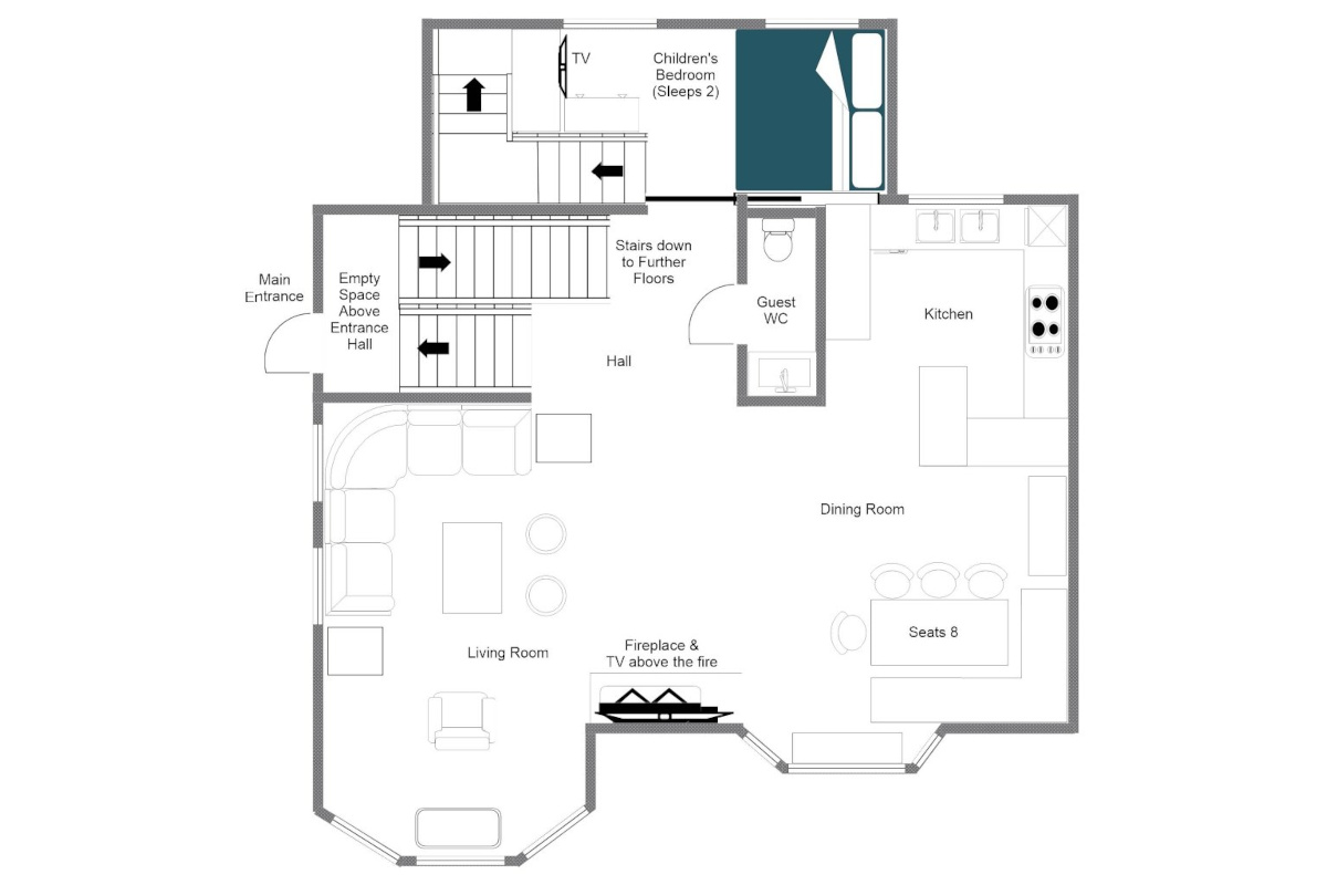Chalet Carat Courchevel 1850 floor plan first floor