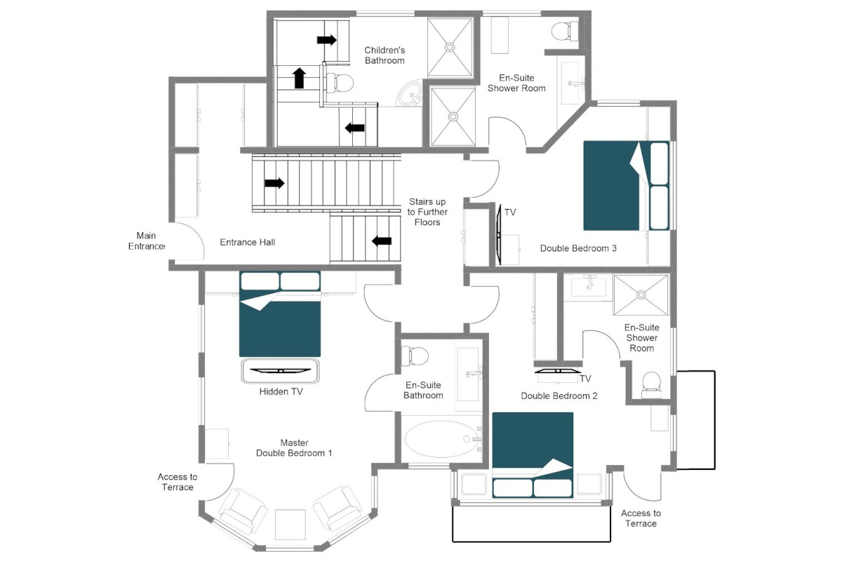 Chalet Carat Courchevel 1850 floor plan ground floor