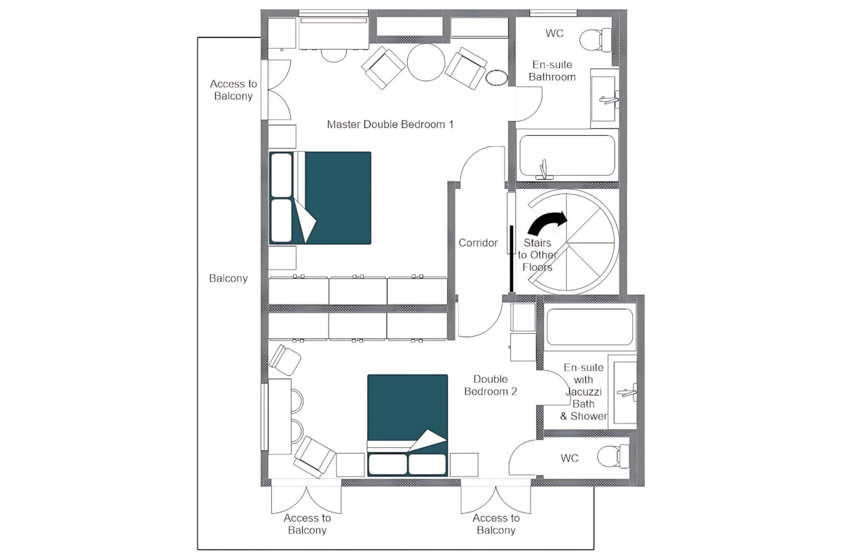 Chalet l'Arctique Courchevel 1850 floor plan of first floor