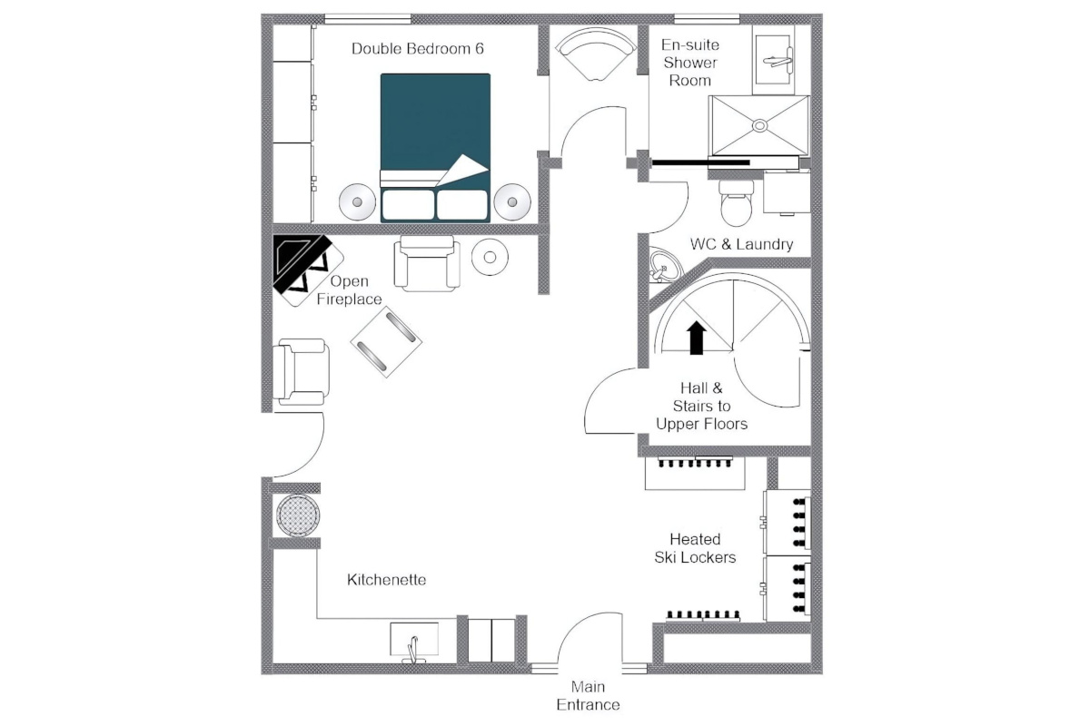 Chalet l'Arctique Courchevel 1850 floor plan of ground floor