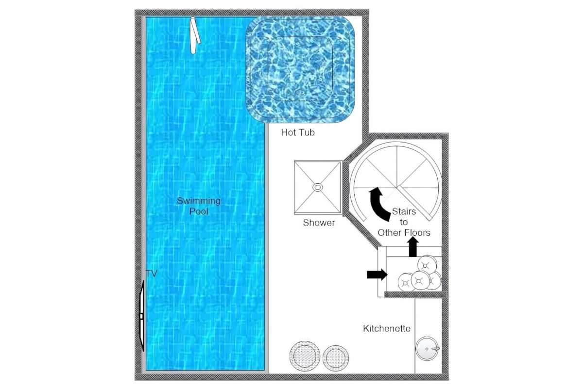 Chalet l'Arctique Courchevel 1850 floor plan of lower ground floor