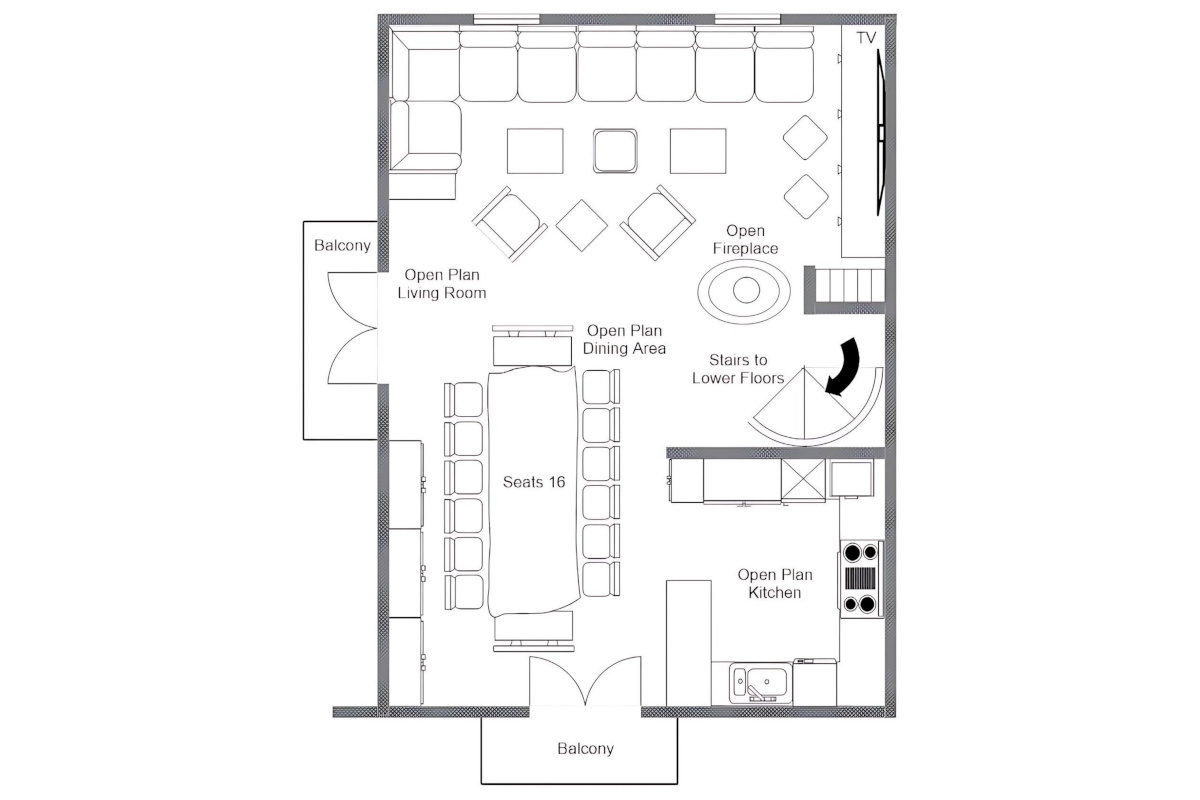 Chalet l'Arctique Courchevel 1850 floor plan of top floor