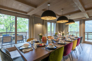Dining views at Chalet Altius in Meribel
