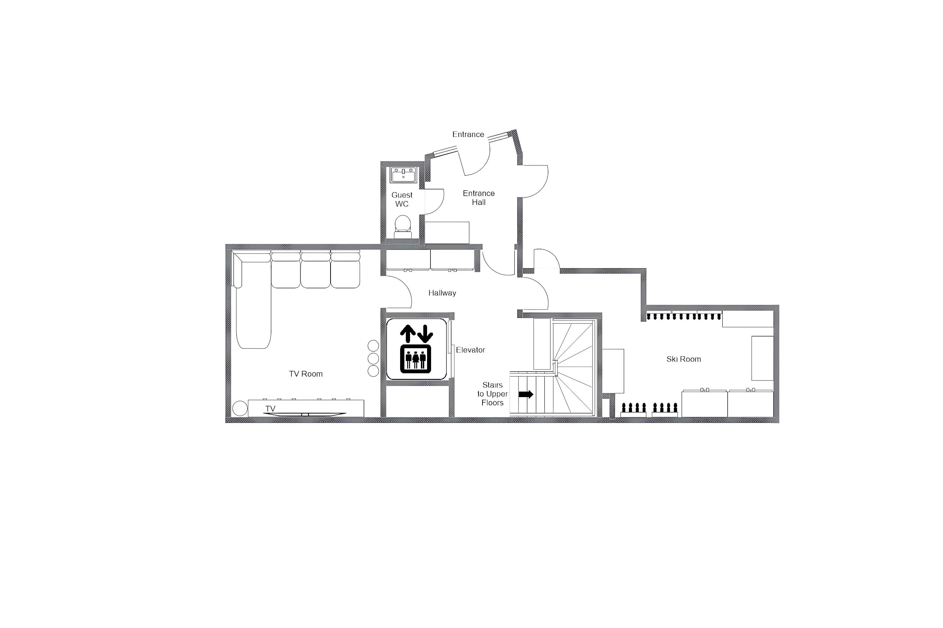Chalet Altius Méribel floor plan of basement floor