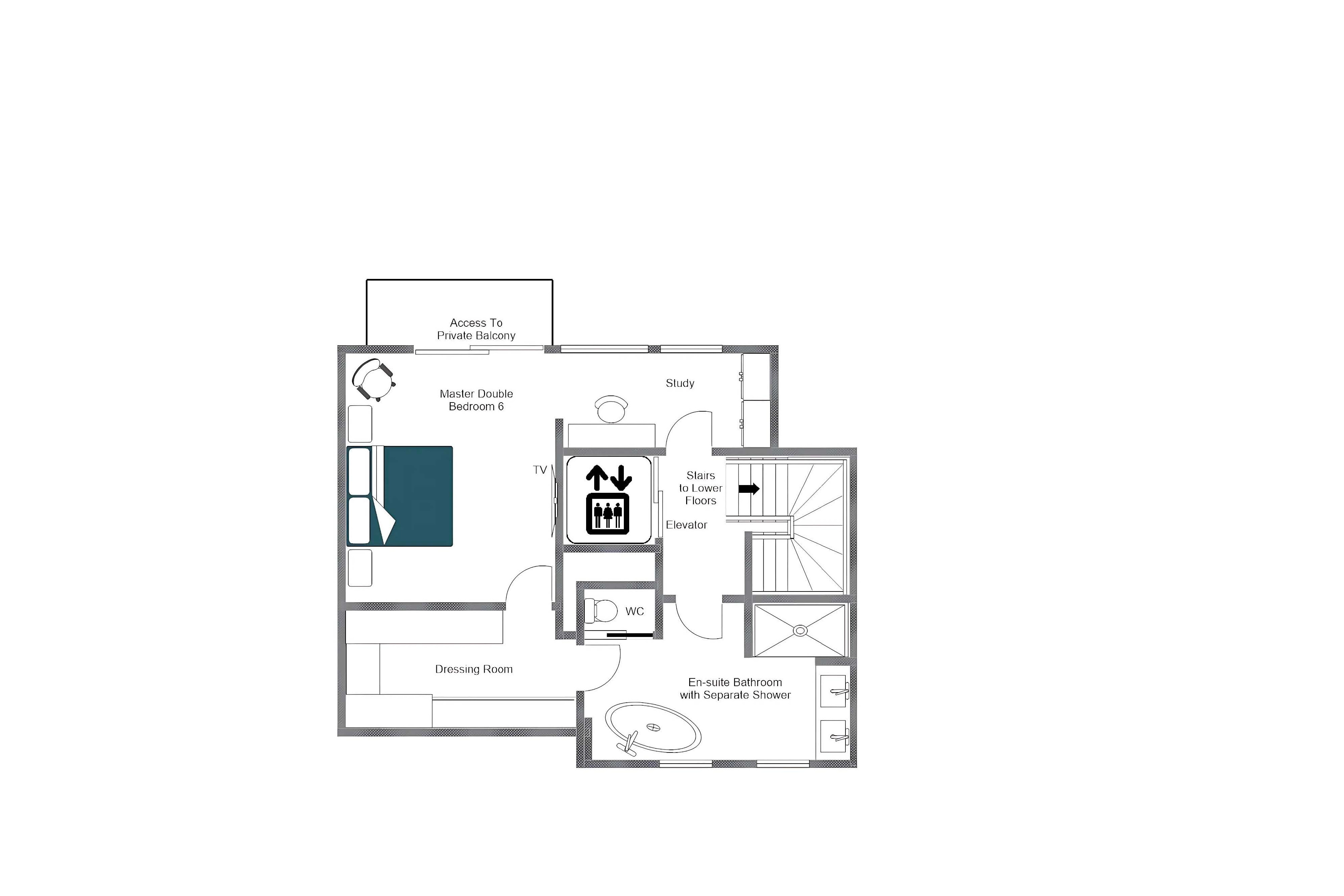 Chalet Altius Méribel floor plan of top floor