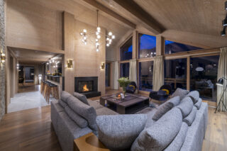 Lounge to bar and dining at Chalet Altius in Meribel