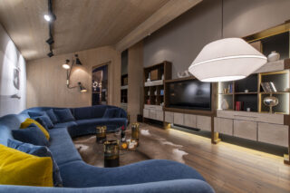 TV space on first floor living area at Chalet Altius in Meribel
