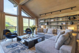 Lounge room in living space at Chalet Altius in Meribel