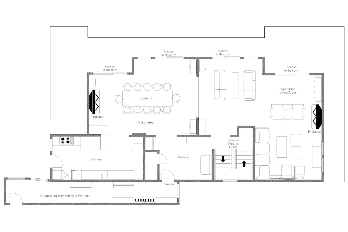 Chalet Genepi in Meribel floor plan first floor
