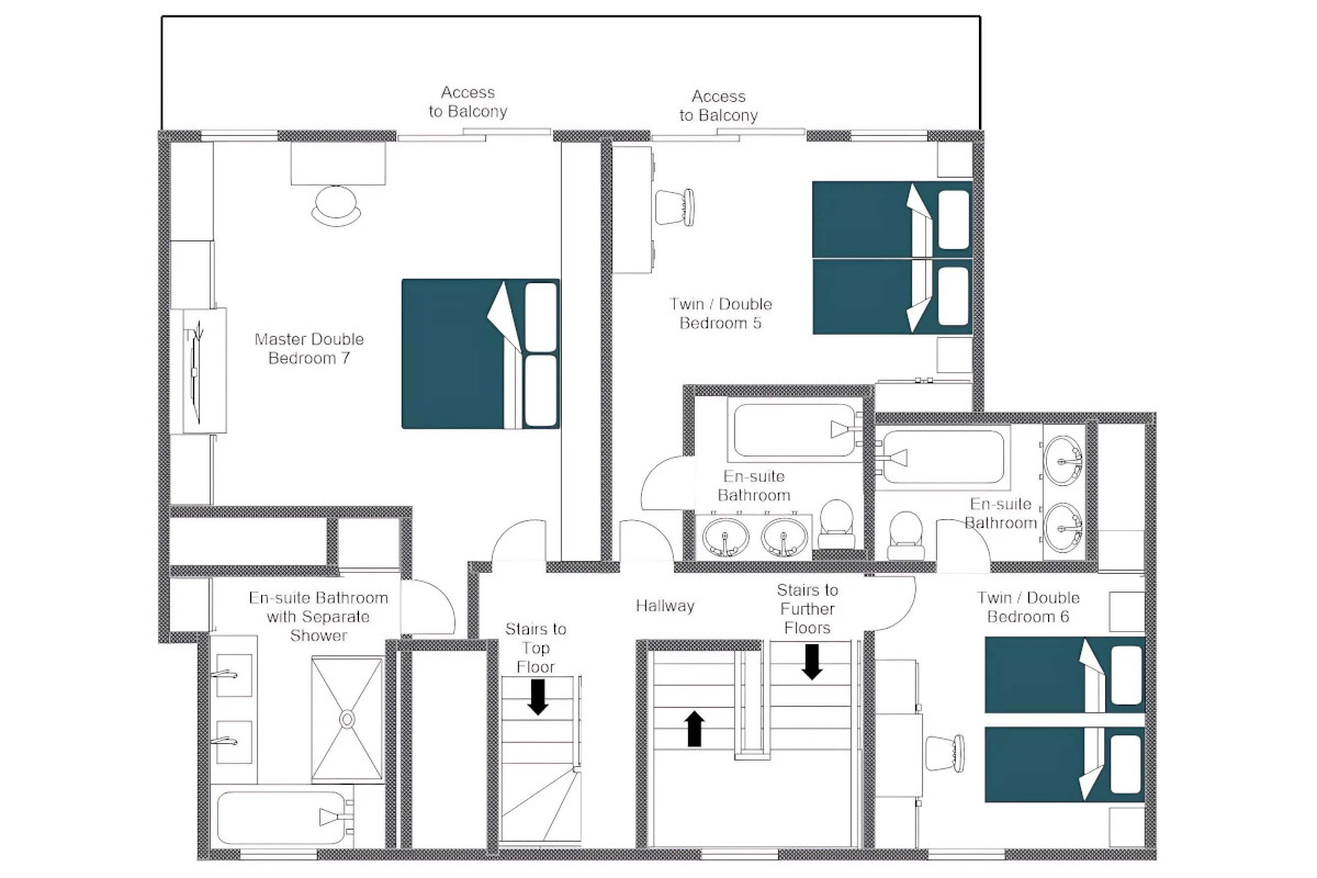 Chalet Genepi in Meribel floor plan second floor