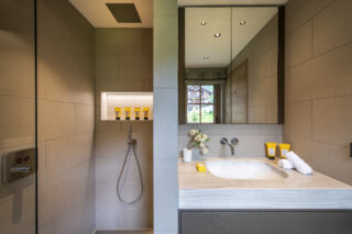 Bedroom three en suite shower room at Chalet la Loze in Méribel