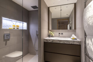 Bedroom four en suite shower room at Chalet la Loze in Méribel