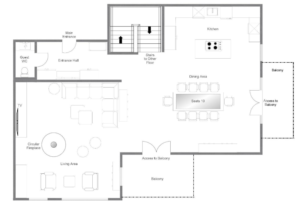 Apartment Cala 201 Val d'Isère floor plan level 2