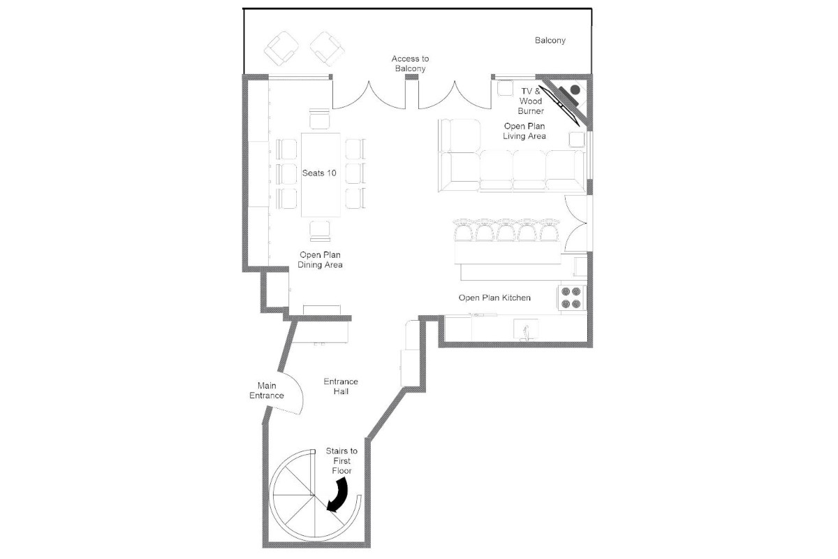 Apartment Grand Pré 2 Val d'Isère floor plan of second floor