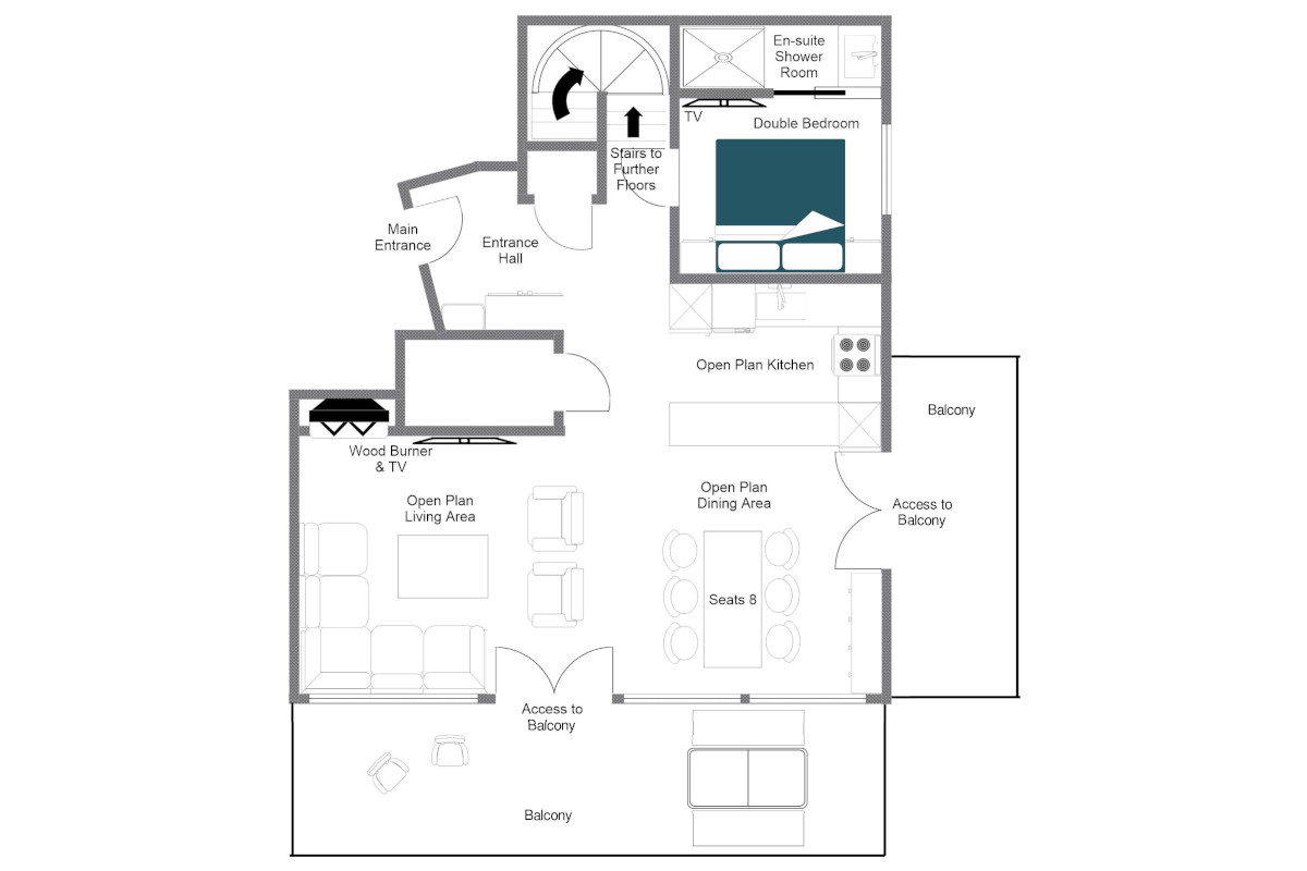 Apaerment Grand Pre 4 Val d'Isère floor plan of ground floor