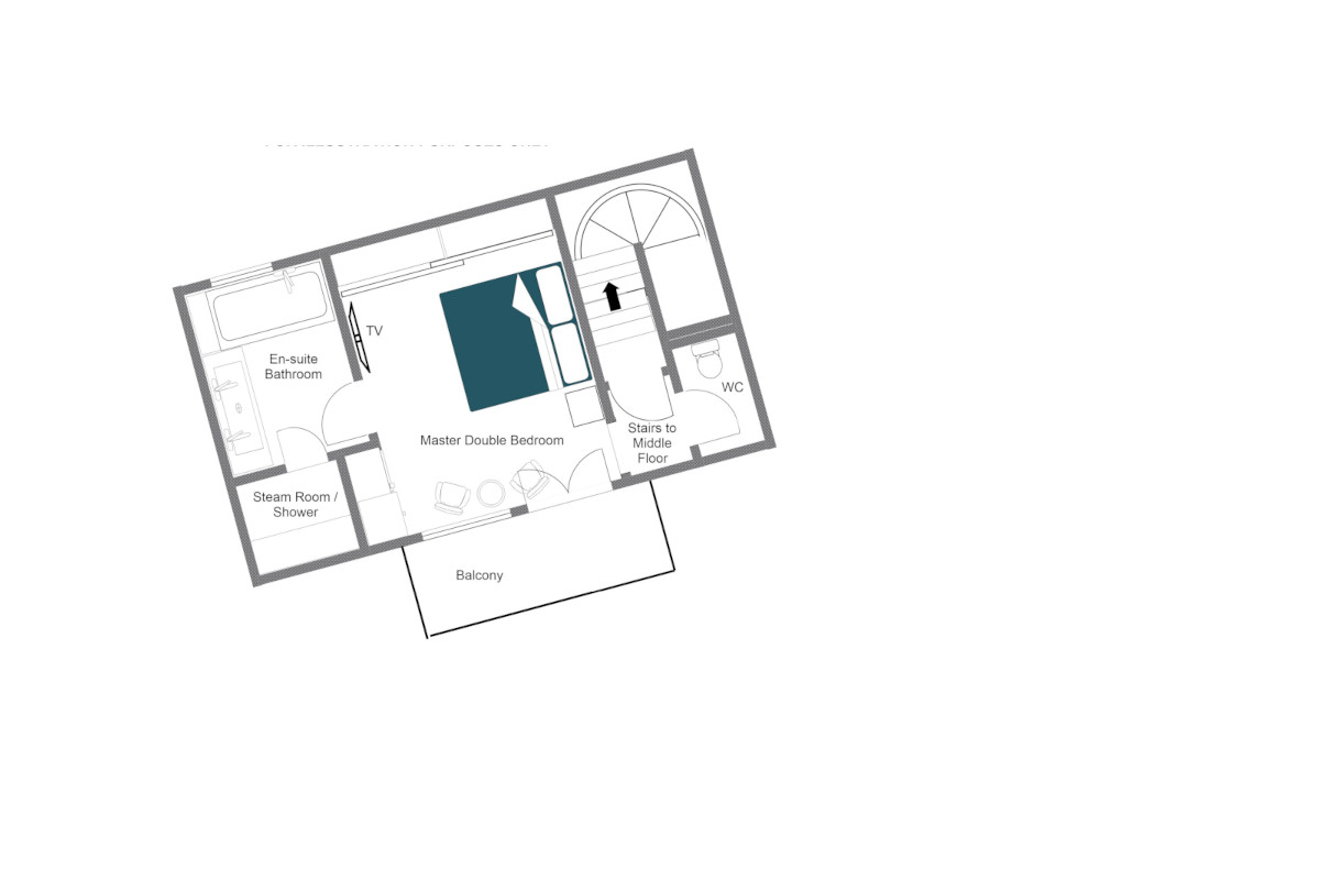 Apaerment Grand Pre 4 Val d'Isère floor plan of top floor
