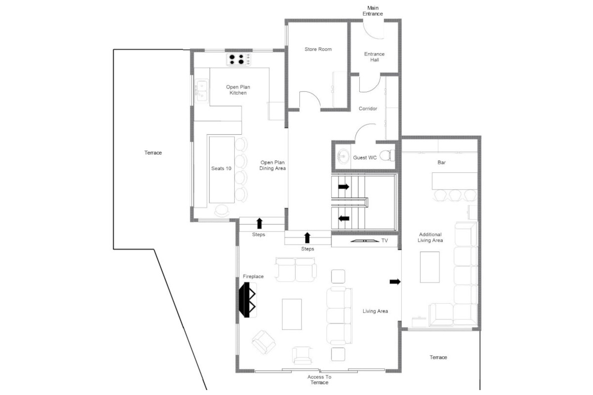 Chalet Yeti Val d'Isère floor plan of first floor