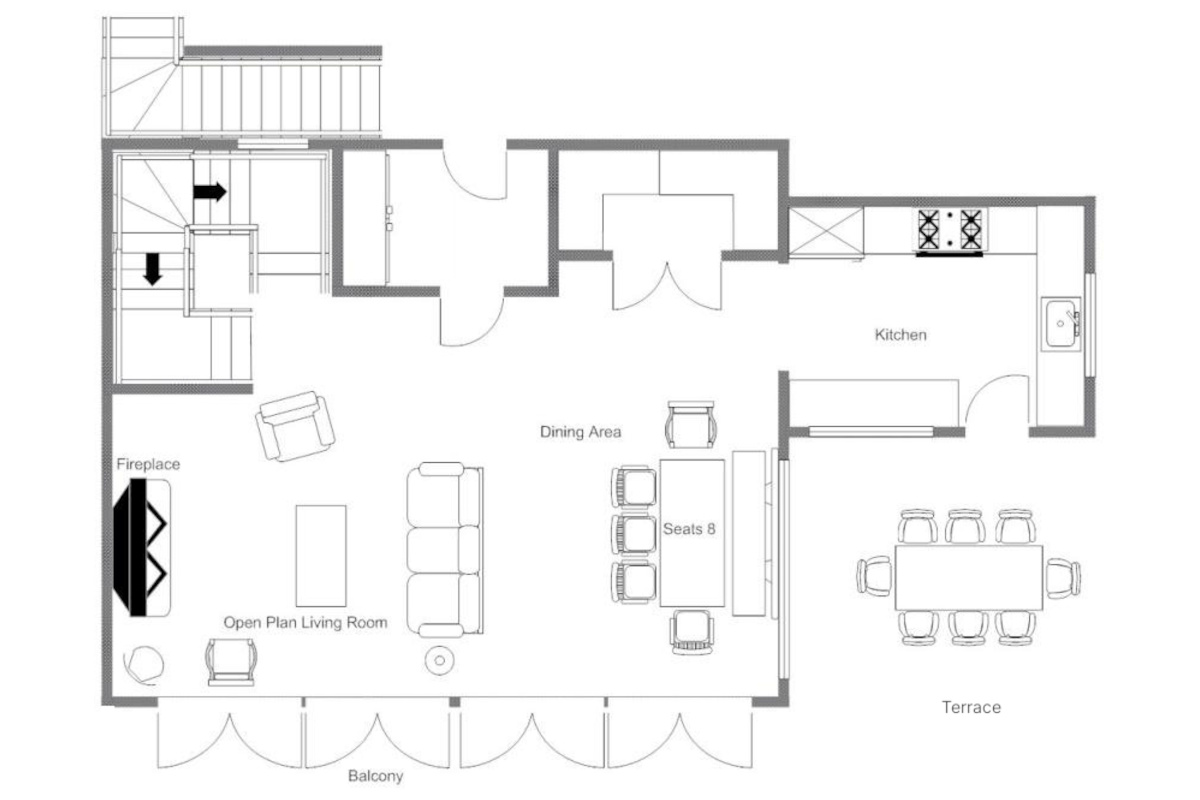 Chalet Aline Verbier floor plan of entrance level