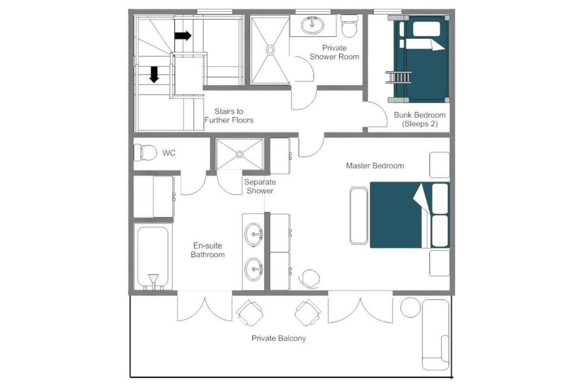 Chalet Aline Verbier floor plan of top floor