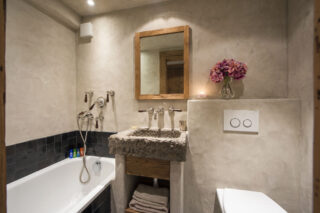 Bedroom four en suite bathroom at Chalet Bibi in Verbier
