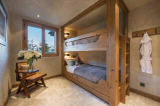 Twin bunk bedroom four at Chalet Bibi in Verbier