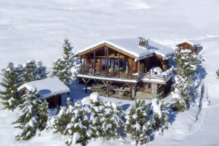 Exterior of Chalet Bibi in Verbier in winter