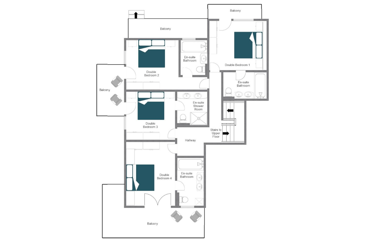 Apartment Breithorn Verbier floor plan first floor