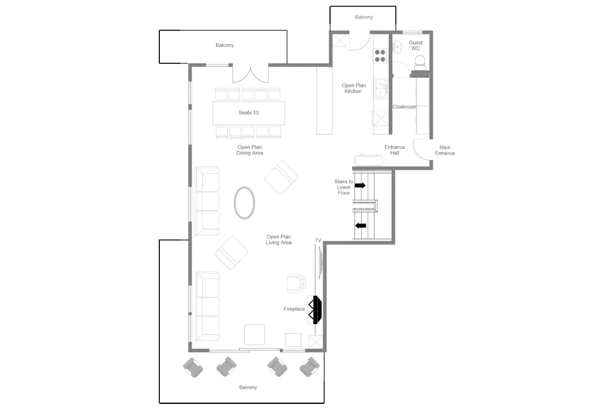 Apartment Breithorn Verbier floor plan first floor