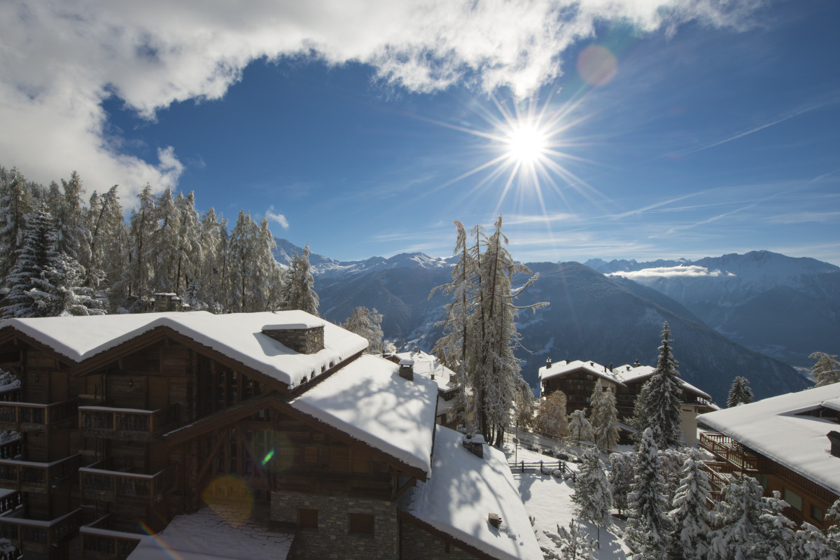 View from Penthouse Deux Rivieres in Verbier