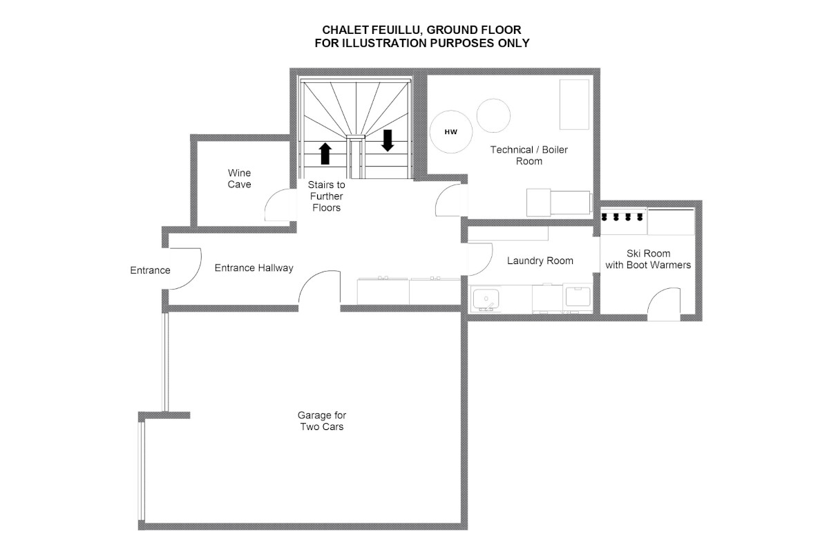 Chalet Feuillu Verbier ground floor plan