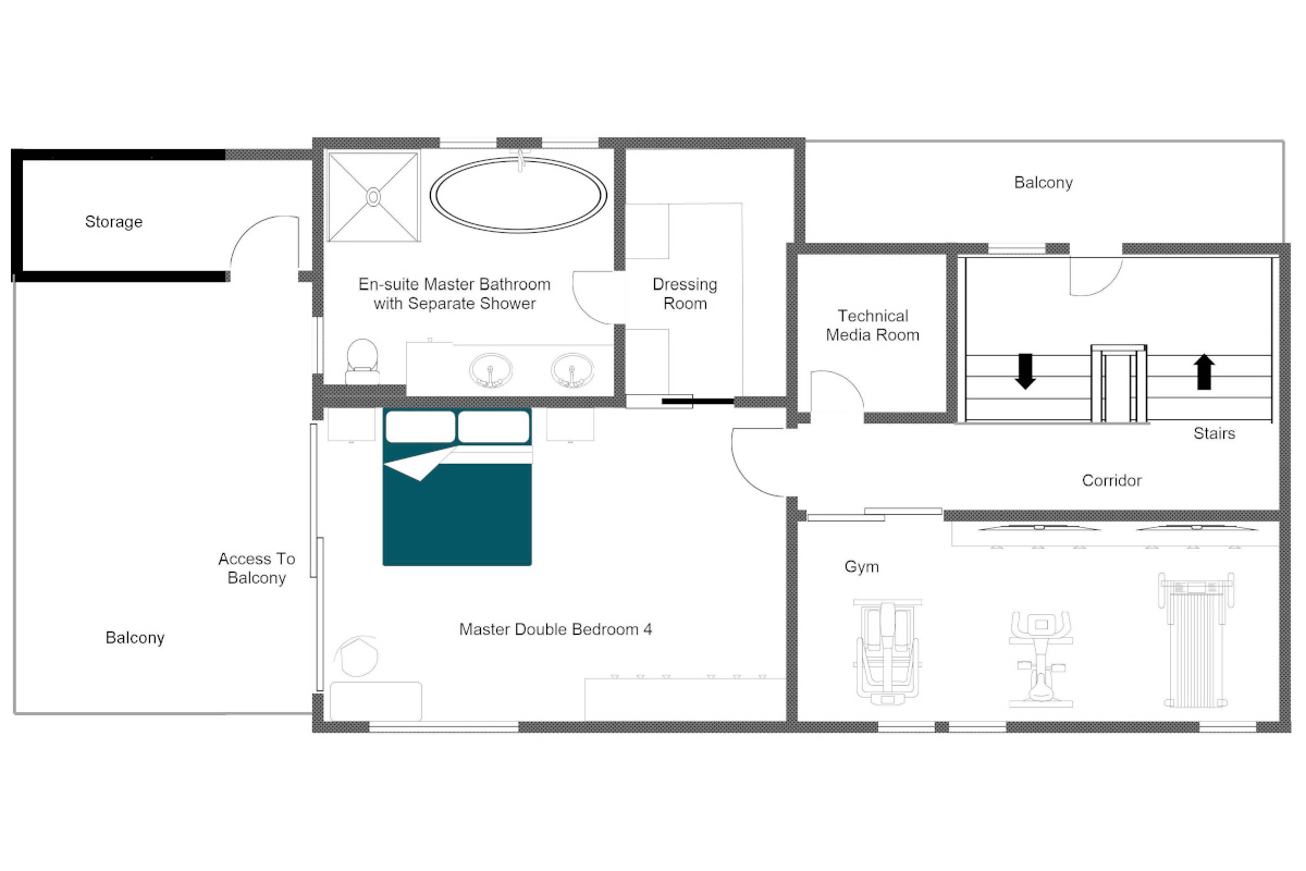 Chalet Foulon Verbier floor plan top floor