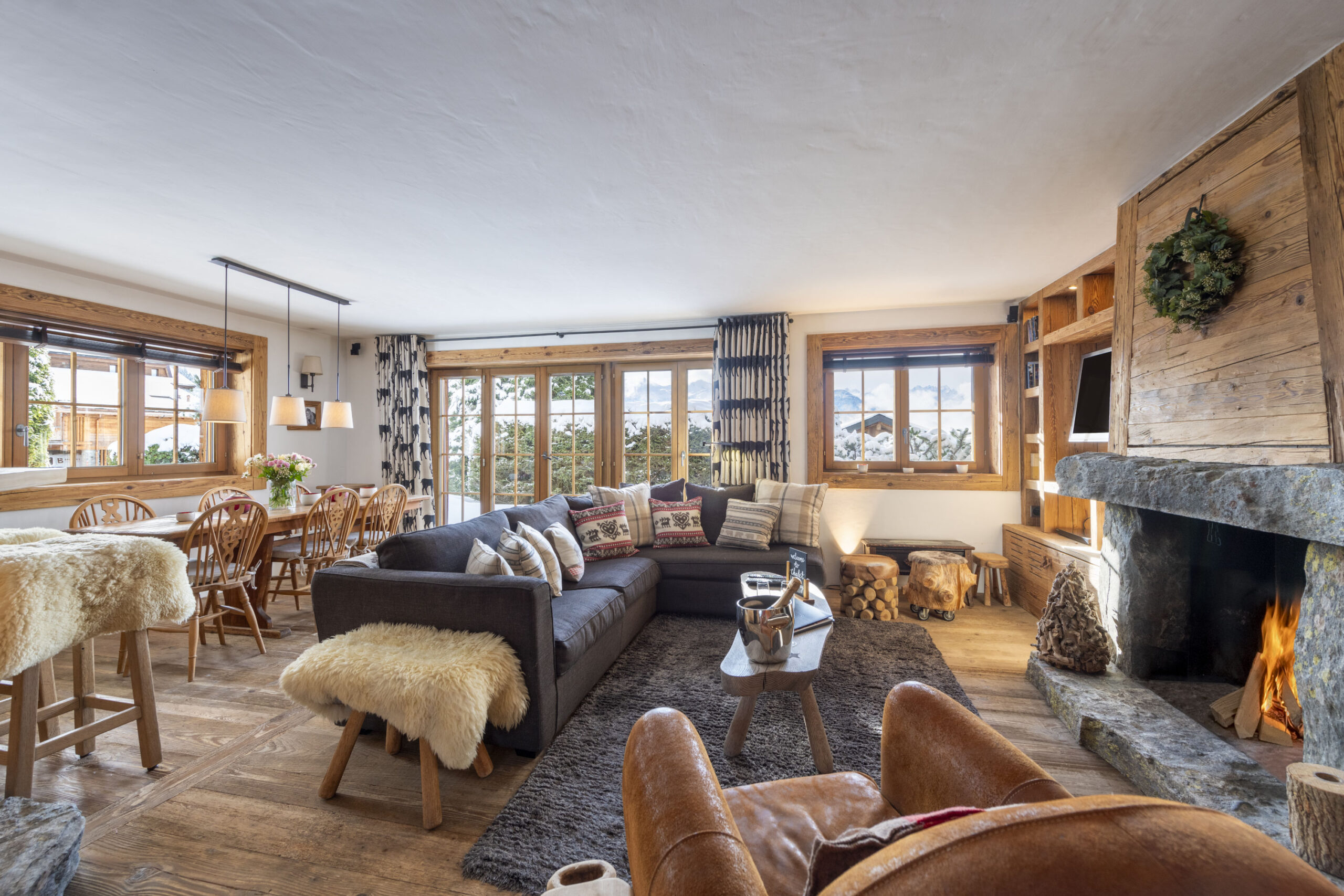 Living space at Apartment Hickory in Verbier