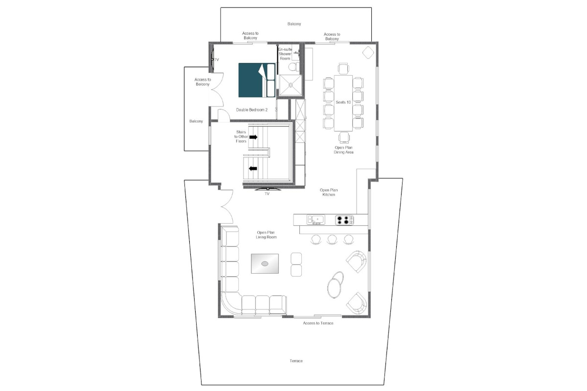 Chalet la Datcha Verbier floor plan first floor