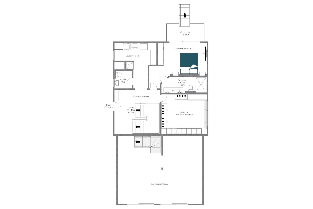 Chalet la Datcha Verbier floor plan ground floor