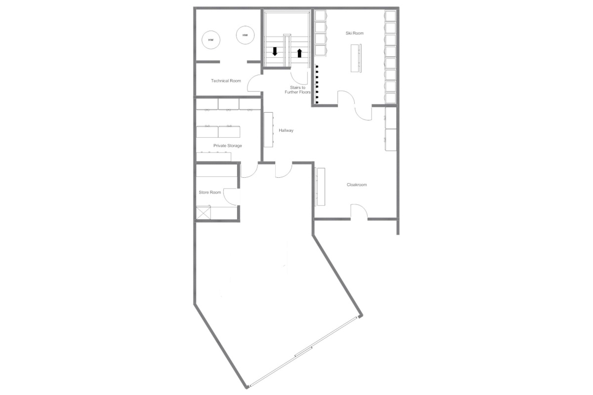 Chalet les Etrennes Verbier floor plan of Ground floor
