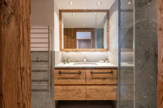 Bedroom one en suite shower room at Chalet Pierrier in Verbier