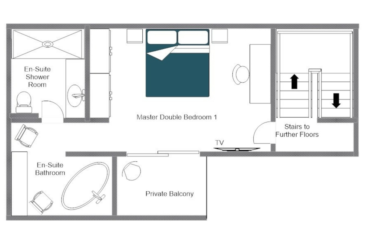 Chalet Ranch in Verbier floor plan top floor