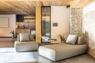 Loungers in the spa area at Chalet Sirocco in Verbier