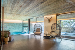 Seating in the spa area at Chalet Sirocco in Verbier