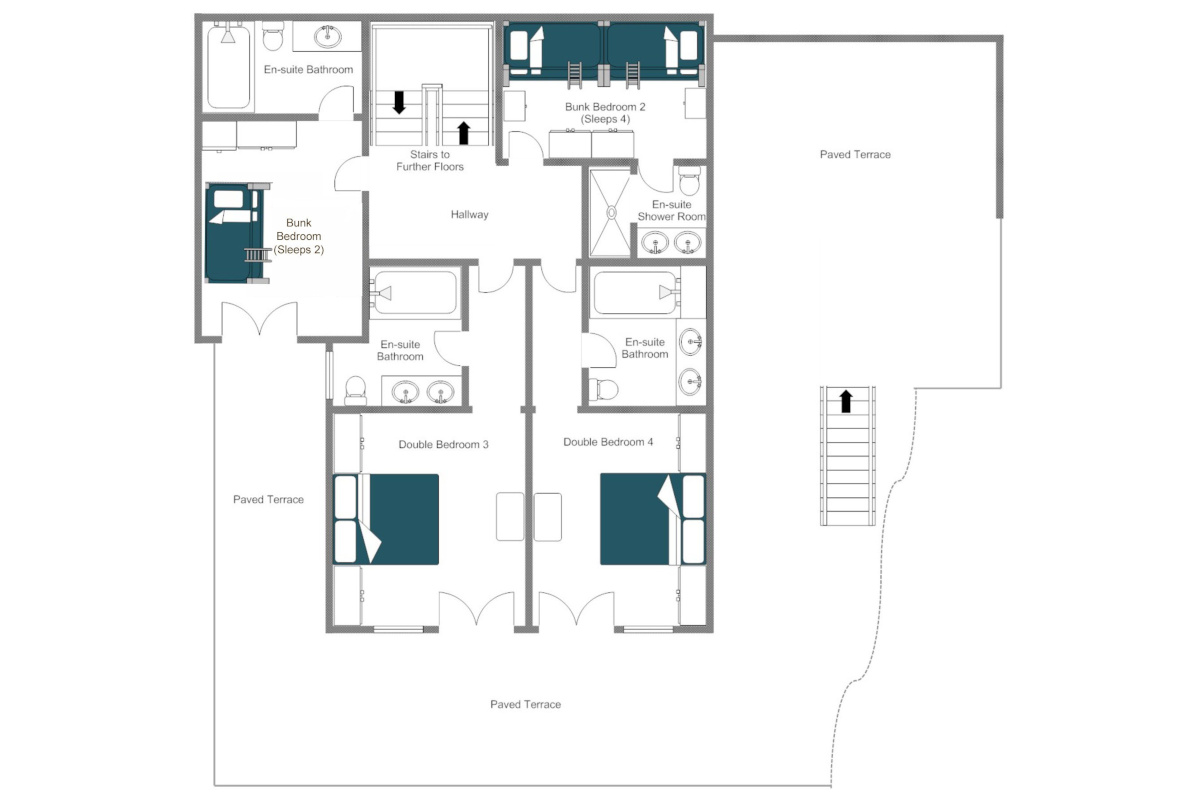 Chalet Tesseln in Verbier floor plan of ground floor