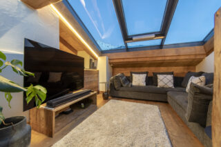 Mezzanine TV room at Penthouse Treize Etoiles in Verbier