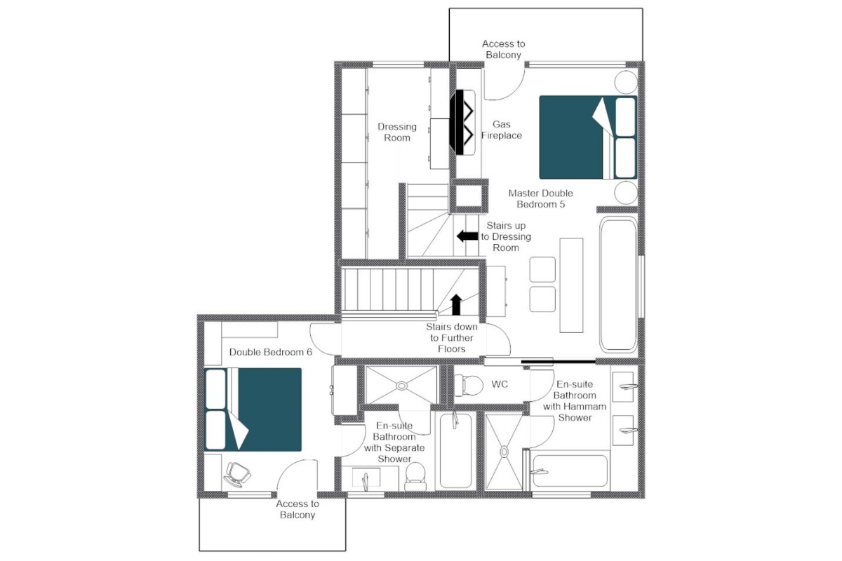 Chalet Vicuna Verbier floor plan top floor
